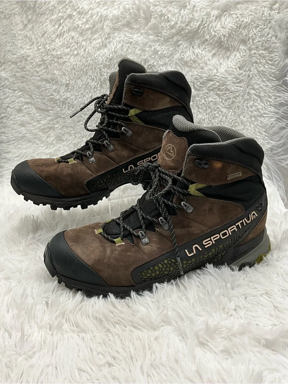 La Sportiva Nucleo Hiking Boots Size 12.5 Brown High GTX Gore-Tex Vibram Sole